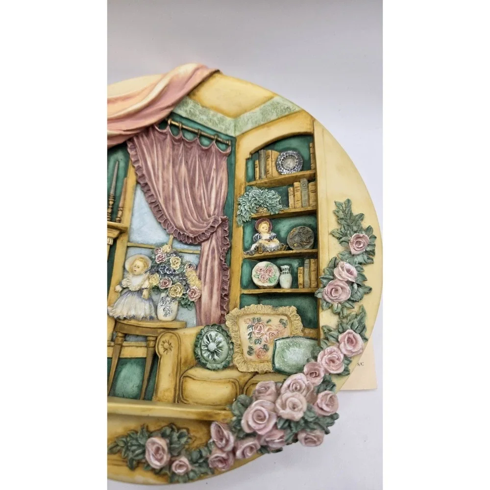 Bradford Exchange Kitty Corner Merri Roderick 3D Wall Plate Purrfectly At Home